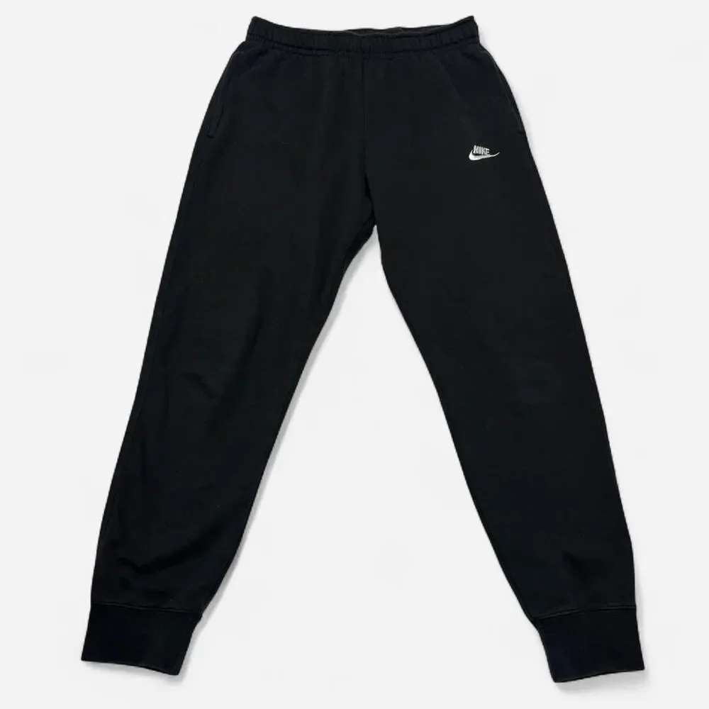 Nike Black Sweatpants Joggers Small Swoosh Logo Casual Athletic Pants
